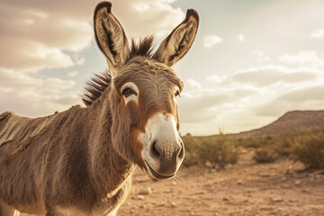 Naklejka na ściany i meble Portrait of a donkey