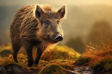 Wild boar in forest