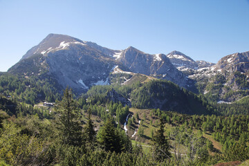 Fototapeta na wymiar View from Jenner mountain, near Koenigsee, Germany