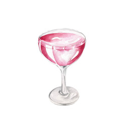 cocktail set. summer bright drinks in different glasses. Watercolor illustration. for banners, postcards, websites