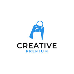 Creative Shopping Bag Logo for Online Shop Design Concept Vector Illustration Symbol Icon