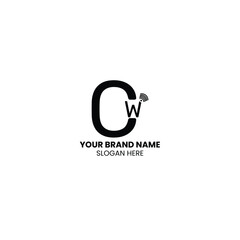 Creative letter c+w logo design and Vector Illustration