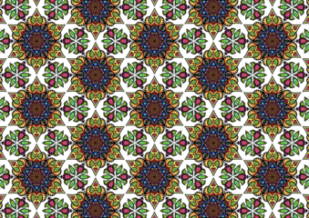 Transparency BackgrondForal Mandola Pattern Style Flowers Gentle. Hand-drawing Seamless Pattern Design Background.Geometry Seamless Pattern Ethnic Indian Asia Ornament Flowers,Flower Colorful.