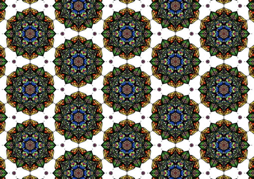 Transparency BackgrondForal Mandola Pattern Style Flowers Gentle. Hand-drawing Seamless Pattern Design Background.Geometry Seamless Pattern Ethnic Indian Asia Ornament Flowers,Flower Colorful.