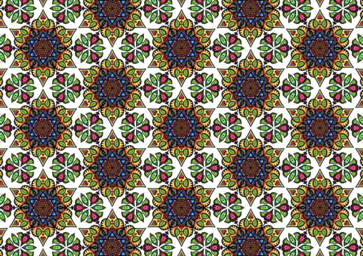 Transparency BackgrondForal Mandola Pattern Style Flowers Gentle. Hand-drawing Seamless Pattern Design Background.Geometry Seamless Pattern Ethnic Indian Asia Ornament Flowers,Flower Colorful.
