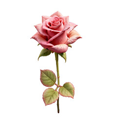 Obraz premium Pink rose flower isolated on transparent background, png