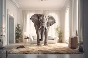Poster The elephant in the room symbolizes things that can't be talked about out loud but are obvious © bmf-foto.de