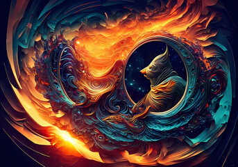 fractal flame background human brain, soul spirit, zen, relax, thinking man, meditation human cyber woman with eyes, zen time, ASMR state, brain, neural network, machine learning,mind flow, deep learn