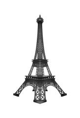 Eiffel Tower model isolated on white background.