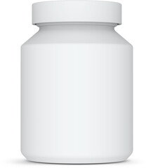 Nutrition Supplemet Plastic Bottle Jar Packaging Isolated 3D Rendering