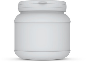 Nutrition Supplemet Plastic Bottle Jar Packaging Isolated 3D Rendering