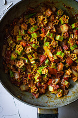 Sauteed Okra in tomato sauce.