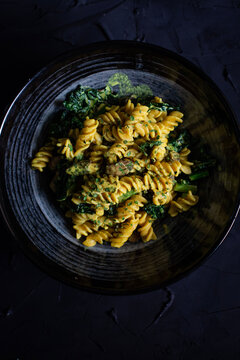 Vegan creamy chickpea pasta