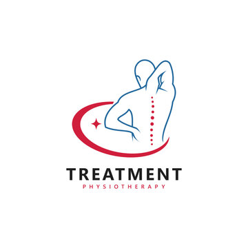 Treatment chiropractic logo design inspiration. Physiotherapy symbol icon design