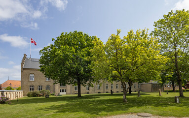 Town hall - Walking in Varde city's streets, with old buildings, Denmark