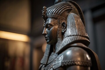 Fototapeta na wymiar detailed close up of an Egyptian queen statue. Generative AI