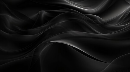 Obraz premium Black transparent fabric abstract background. Ai generative