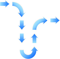 Blue arrows direction of movement design