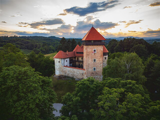 Fototapeta na wymiar Dubovac Castle is a castle in Karlovac, Croatia