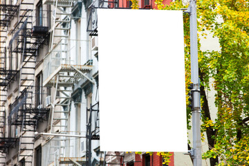 Blank billboard in an urban setting.