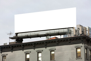 Blank billboard in an urban setting.