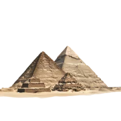 Foto op Plexiglas The Great Pyramids of Gyza isolated. Generative ai art © kilimanjaro 