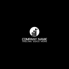 Financial logo design template isolated on dark background