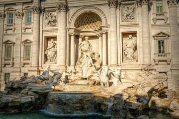 Fototapeta na wymiar The Trevi Fountain Trevi district in Rome, Italy