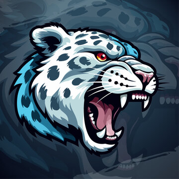 Gaming Design Vector: Snow Leopard Mascot Logo for Esport and Sport Team Apparel