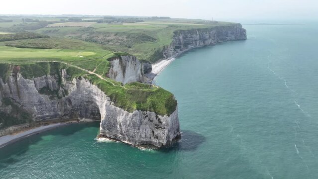 Chalk Cliffs ath the coast of Normandy.