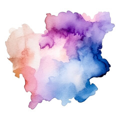 Pastel watercolor painting brush stroke isolated on transparent background. Generative ai