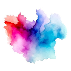 Obraz premium Pastel watercolor painting brush stroke isolated on transparent background. Generative ai