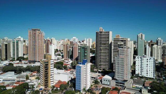 Aerial image of Avenida Jos&eacute; de Souza Campos (known as Norte Sul) and also Avenida Dr. Moraes Salles in the central region of Campinas. 2023.