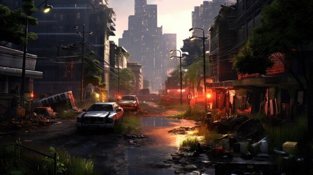 Survival City Game Environment Art