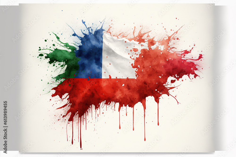 Poster Image of watercolor splash and explosion abstract art . Admirable Generative AI image .