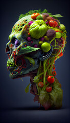 portrait of a vegan Zombie - generative AI