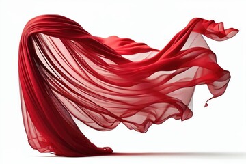 Abstract background of red wavy satin. Generative AI