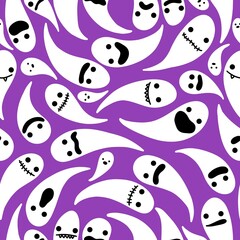 Halloween ghost seamless pattern for wrapping paper and linens and fabrics and kids clothes print