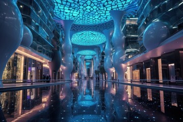 futuristic mall inside generative ai
