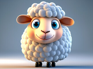 Woolly sheep on a farm ai generated