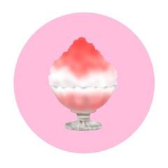 かき氷のアイコン　ピンク