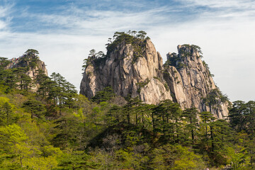 Fototapeta na wymiar Landscape shots of the Huangshan Mountains in China