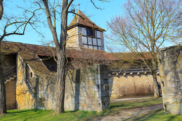 The historic city wall of Rothenburg ob der Tauber