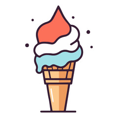 Ice cream cone icon, vector art.