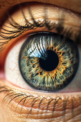 Closeup of a beautiful eye generative ai