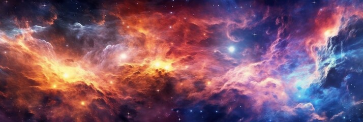 Fototapeta premium Colorful Space Background. Illustration AI Generative.