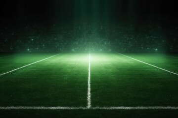 Fototapeta na wymiar Green soccer field. Illustration AI Generative.