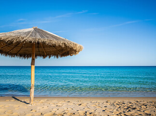 Palm and tropical beach ai generated