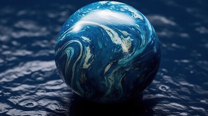 Fototapeta na wymiar photo round blue marble Generative AI