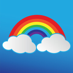 rainbow with cloud icon